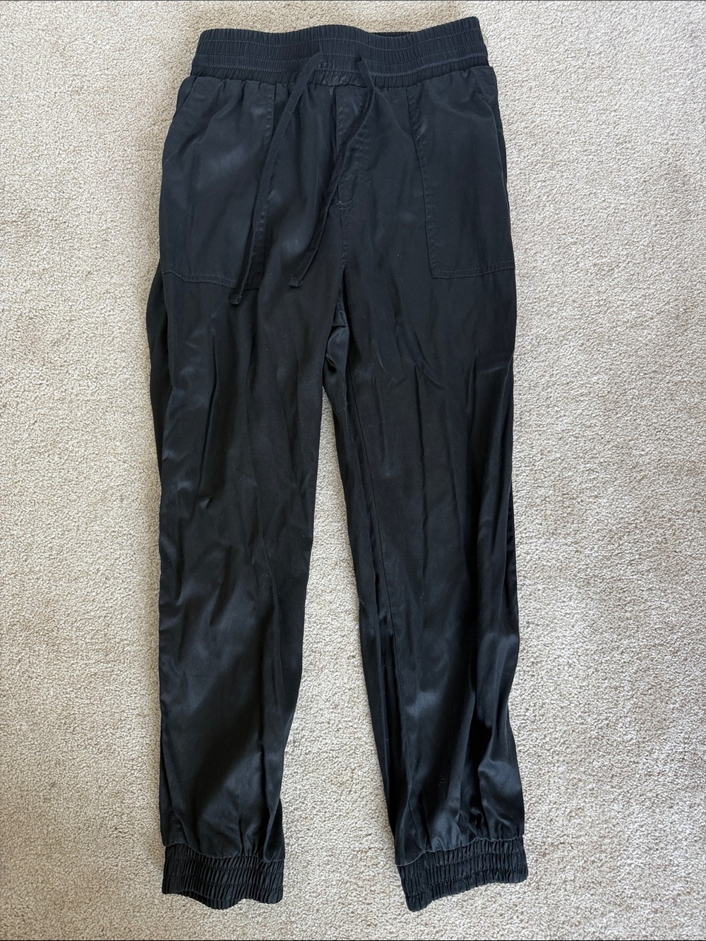 NWT a new day Black Drawstring Cargo Joggers